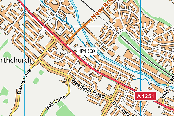 HP4 3QX map - OS VectorMap District (Ordnance Survey)