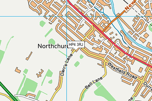 HP4 3RJ map - OS VectorMap District (Ordnance Survey)