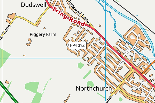 HP4 3YZ map - OS VectorMap District (Ordnance Survey) HP4 3YZ map - OS VectorMap District (Ordnance Survey)