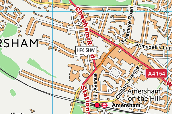 HP6 5HW map - OS VectorMap District (Ordnance Survey)