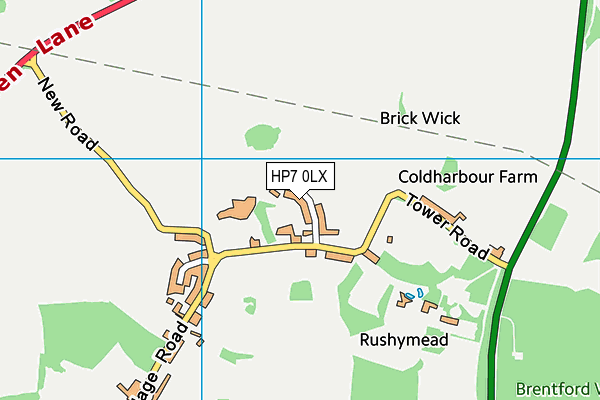 HP7 0LX map - OS VectorMap District (Ordnance Survey) HP7 0LX map - OS VectorMap District (Ordnance Survey)