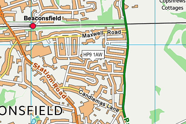 HP9 1AW map - OS VectorMap District (Ordnance Survey) HP9 1AW map - OS VectorMap District (Ordnance Survey)