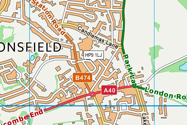HP9 1LJ map - OS VectorMap District (Ordnance Survey) HP9 1LJ map - OS VectorMap District (Ordnance Survey)