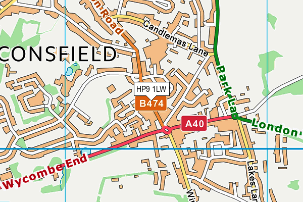 HP9 1LW map - OS VectorMap District (Ordnance Survey) HP9 1LW map - OS VectorMap District (Ordnance Survey)