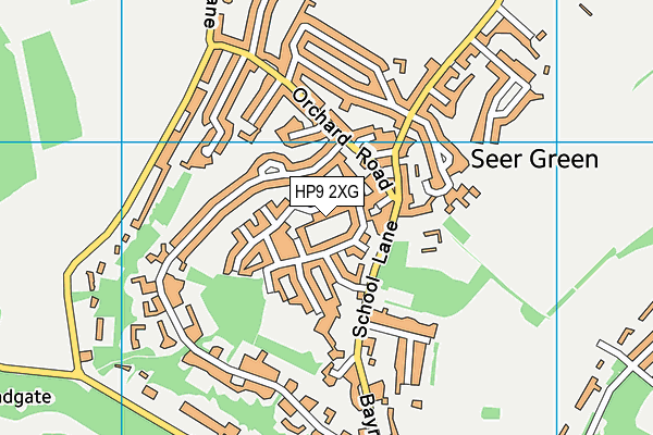 HP9 2XG map - OS VectorMap District (Ordnance Survey) HP9 2XG map - OS VectorMap District (Ordnance Survey)