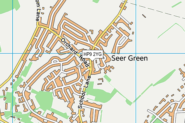HP9 2YG map - OS VectorMap District (Ordnance Survey)