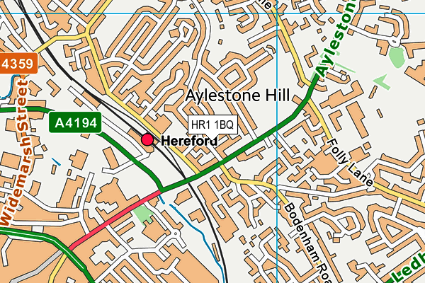 HR1 1BQ map - OS VectorMap District (Ordnance Survey)