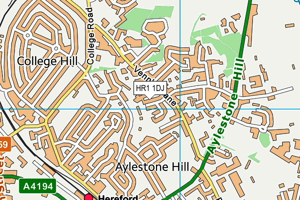 HR1 1DJ map - OS VectorMap District (Ordnance Survey) HR1 1DJ map - OS VectorMap District (Ordnance Survey)
