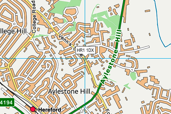 HR1 1DX map - OS VectorMap District (Ordnance Survey) HR1 1DX map - OS VectorMap District (Ordnance Survey)