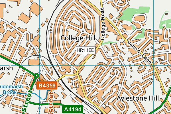 HR1 1EE map - OS VectorMap District (Ordnance Survey) HR1 1EE map - OS VectorMap District (Ordnance Survey)
