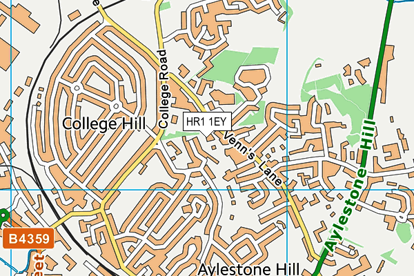 HR1 1EY map - OS VectorMap District (Ordnance Survey) HR1 1EY map - OS VectorMap District (Ordnance Survey)
