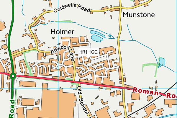 HR1 1GQ map - OS VectorMap District (Ordnance Survey) HR1 1GQ map - OS VectorMap District (Ordnance Survey)