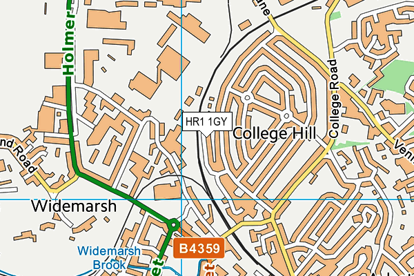 HR1 1GY map - OS VectorMap District (Ordnance Survey) HR1 1GY map - OS VectorMap District (Ordnance Survey)