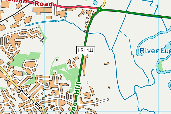 HR1 1JJ map - OS VectorMap District (Ordnance Survey)