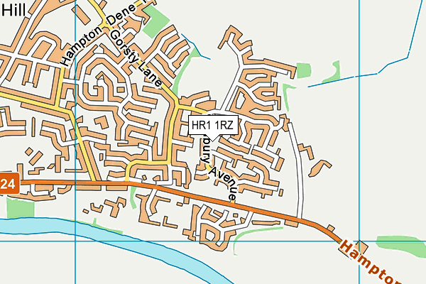 HR1 1RZ map - OS VectorMap District (Ordnance Survey) HR1 1RZ map - OS VectorMap District (Ordnance Survey)