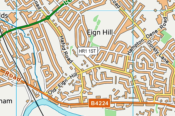HR1 1ST map - OS VectorMap District (Ordnance Survey)