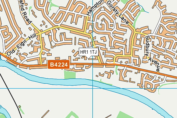HR1 1TJ map - OS VectorMap District (Ordnance Survey)