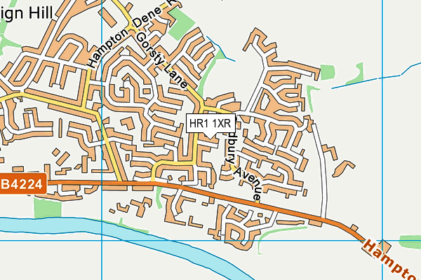 HR1 1XR map - OS VectorMap District (Ordnance Survey) HR1 1XR map - OS VectorMap District (Ordnance Survey)