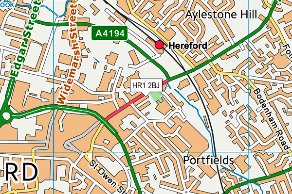 HR1 2BJ map - OS VectorMap District (Ordnance Survey)
