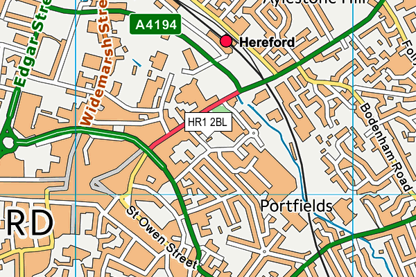 HR1 2BL map - OS VectorMap District (Ordnance Survey)