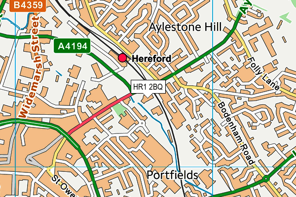 HR1 2BQ map - OS VectorMap District (Ordnance Survey)