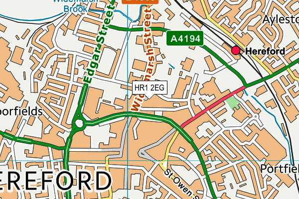 HR1 2EG map - OS VectorMap District (Ordnance Survey)