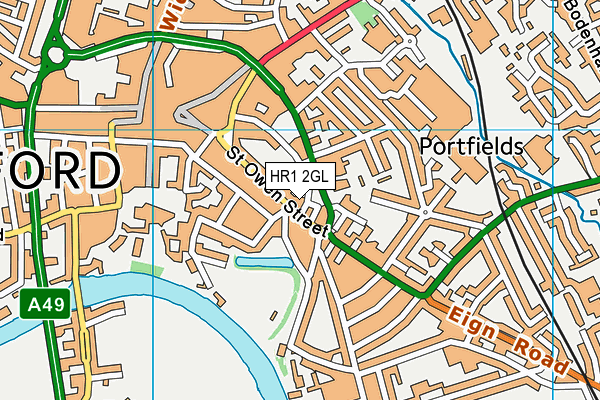 HR1 2GL map - OS VectorMap District (Ordnance Survey)