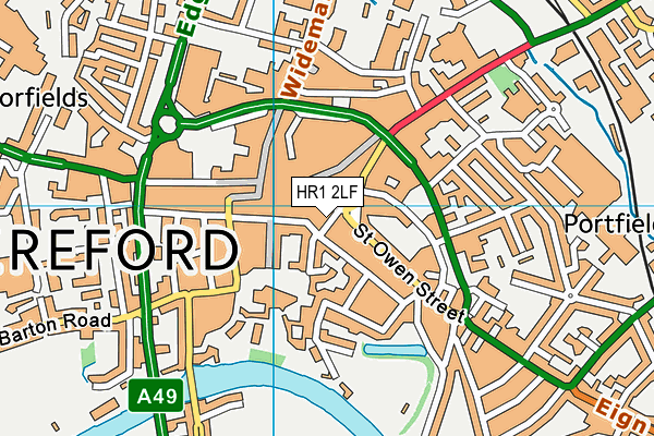 HR1 2LF map - OS VectorMap District (Ordnance Survey)