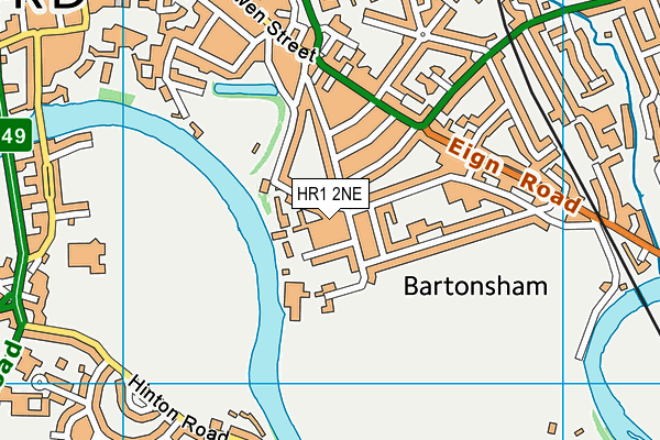 HR1 2NE map - OS VectorMap District (Ordnance Survey)