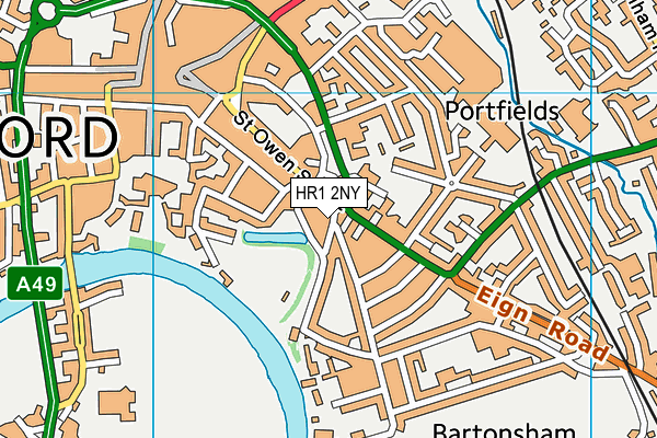 HR1 2NY map - OS VectorMap District (Ordnance Survey)