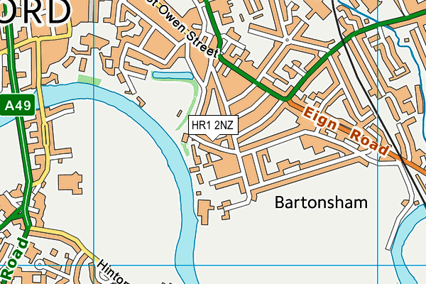 HR1 2NZ map - OS VectorMap District (Ordnance Survey)