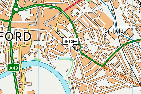 HR1 2PA map - OS VectorMap District (Ordnance Survey)