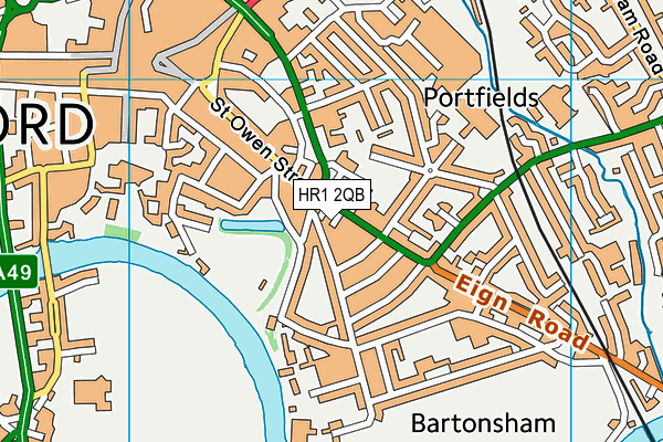 HR1 2QB map - OS VectorMap District (Ordnance Survey)