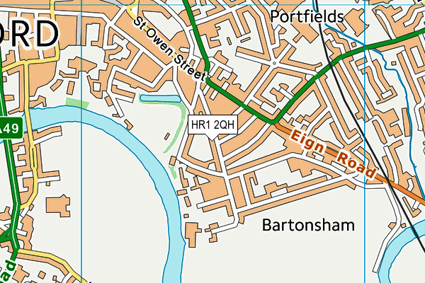 HR1 2QH map - OS VectorMap District (Ordnance Survey)