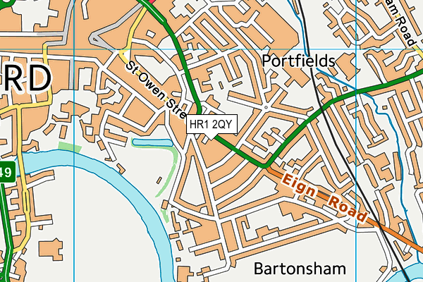 HR1 2QY map - OS VectorMap District (Ordnance Survey)