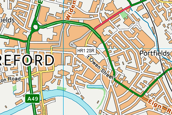 HR1 2SR map - OS VectorMap District (Ordnance Survey)