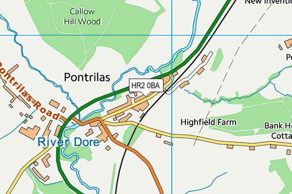 HR2 0BA map - OS VectorMap District (Ordnance Survey)
