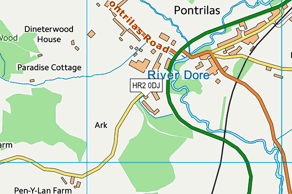 HR2 0DJ map - OS VectorMap District (Ordnance Survey) HR2 0DJ map - OS VectorMap District (Ordnance Survey)