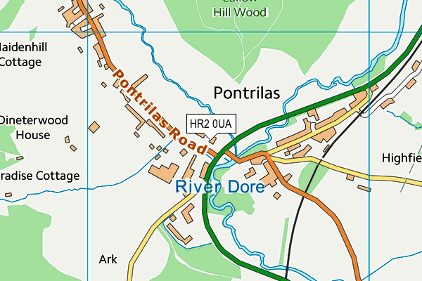 HR2 0UA map - OS VectorMap District (Ordnance Survey) HR2 0UA map - OS VectorMap District (Ordnance Survey)