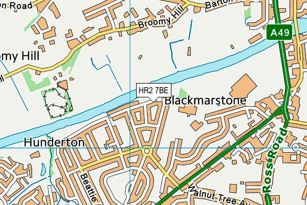 HR2 7BE map - OS VectorMap District (Ordnance Survey) HR2 7BE map - OS VectorMap District (Ordnance Survey)