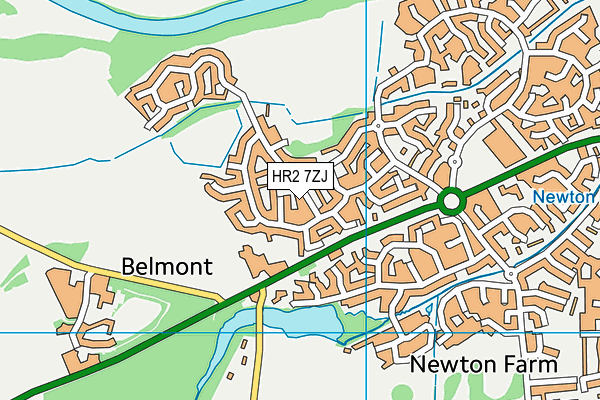 HR2 7ZJ map - OS VectorMap District (Ordnance Survey) HR2 7ZJ map - OS VectorMap District (Ordnance Survey)