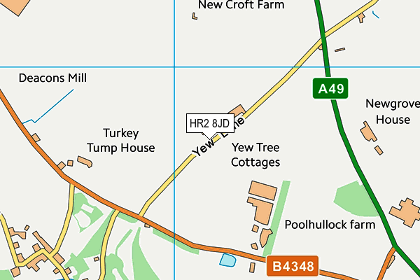 HR2 8JD map - OS VectorMap District (Ordnance Survey) HR2 8JD map - OS VectorMap District (Ordnance Survey)