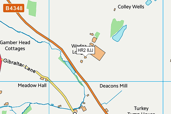 HR2 8JJ map - OS VectorMap District (Ordnance Survey) HR2 8JJ map - OS VectorMap District (Ordnance Survey)