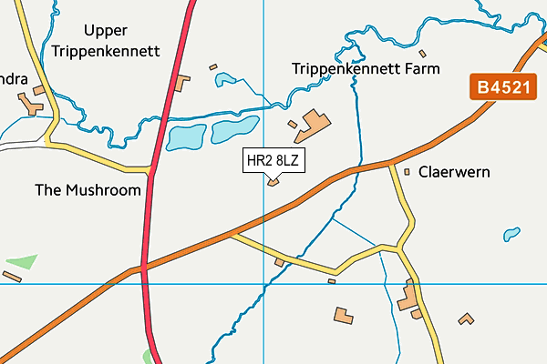 HR2 8LZ map - OS VectorMap District (Ordnance Survey) HR2 8LZ map - OS VectorMap District (Ordnance Survey)