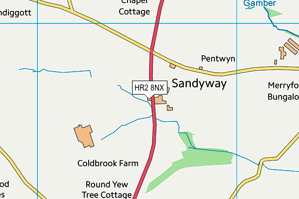 HR2 8NX map - OS VectorMap District (Ordnance Survey)