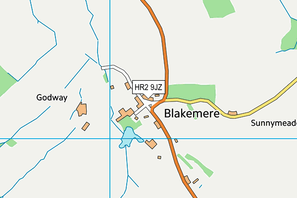 HR2 9JZ map - OS VectorMap District (Ordnance Survey)