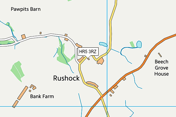 HR5 3RZ map - OS VectorMap District (Ordnance Survey)