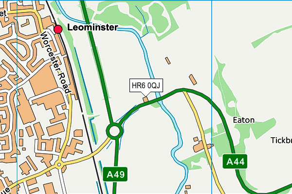 HR6 0QJ map - OS VectorMap District (Ordnance Survey)