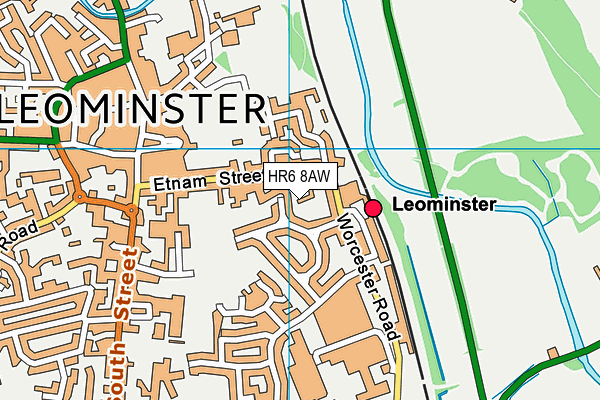 HR6 8AW map - OS VectorMap District (Ordnance Survey)