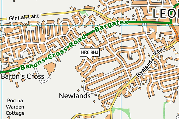 HR6 8HJ map - OS VectorMap District (Ordnance Survey)